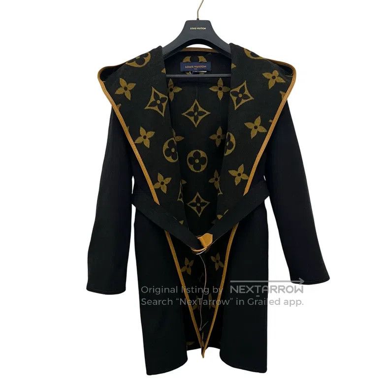 Louis Vuitton Louis Vuitton Black and orange floral print hooded coat Size XS / US 0-2 / IT 36-38 - 2 Thumbnail