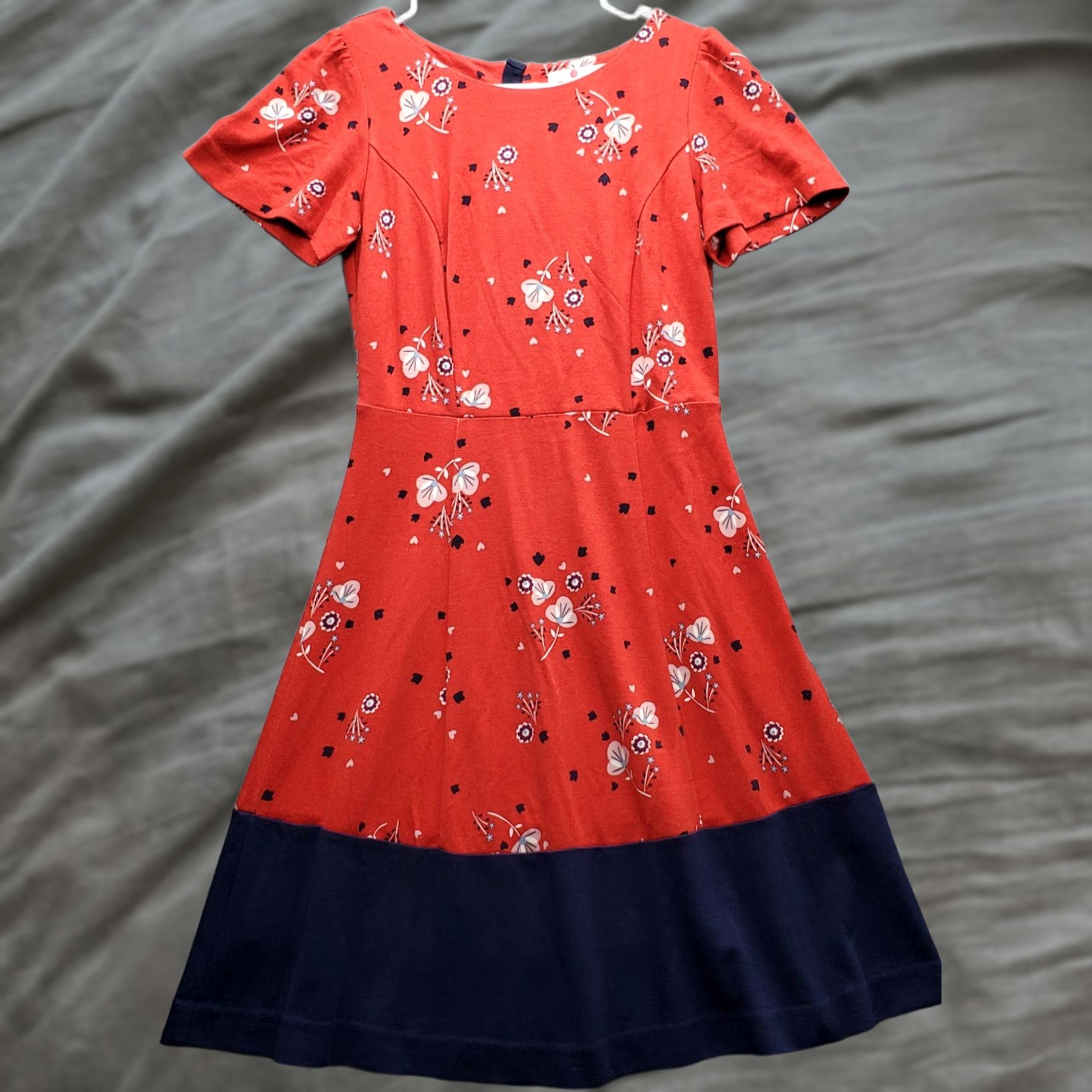 Boden Boden Womens Size 2P Multicolor Floral A-Line Dress Short Sleeve Round Neck Back Zip Size 26" / US 2 / IT 38 - 1 Thumbnail