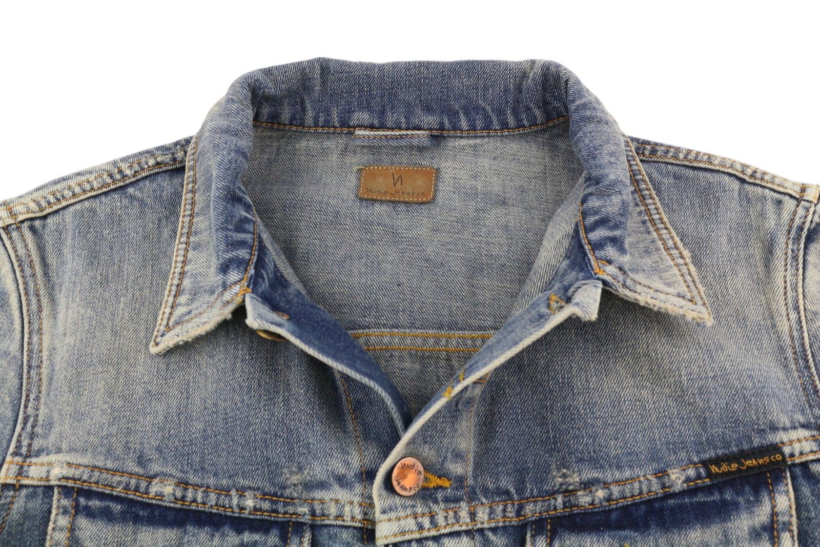 Nudie Jeans BILLY M Shimmering Indigo Button-Up Washed Distress 85896 Size US M / EU 48-50 / 2 - 3 Thumbnail