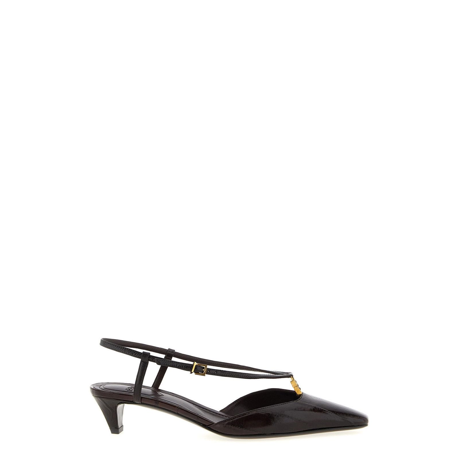 FENDI FFold $1050 Brown 40mm Slingback Pumps New & Authentic