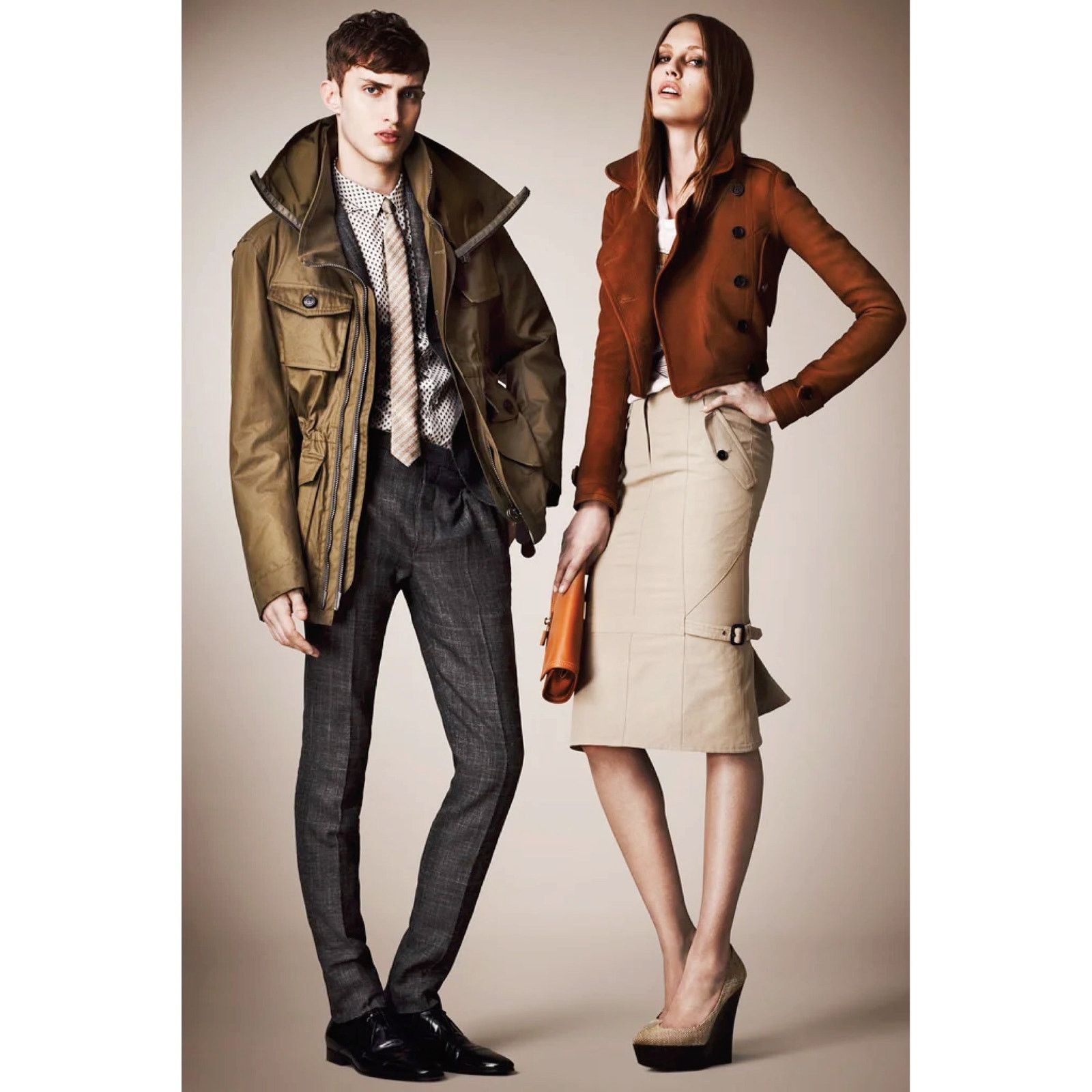 Burberry Prorsum Resort 2013 Size 42 Olive Solid Cotton Zip & Snaps Jacket Size US L / EU 52-54 / 3 - 2 Thumbnail
