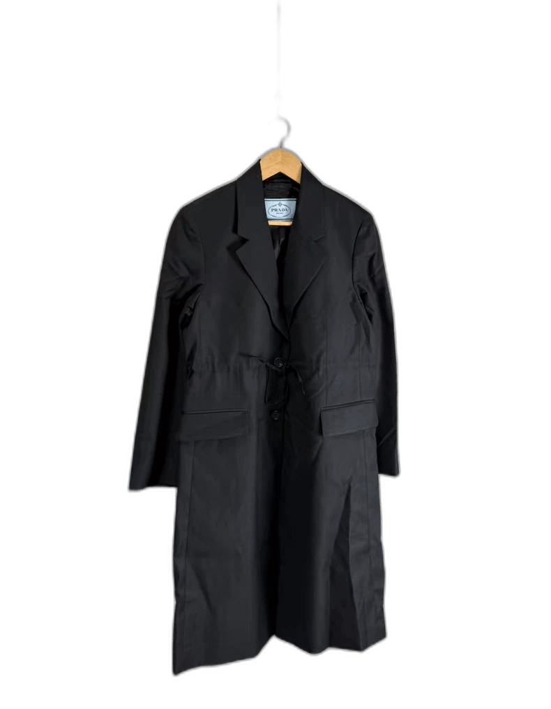 Prada Prada Black Double Pocket Trench Coat-yf Size US M / EU 48-50 / 2 - 1 Thumbnail