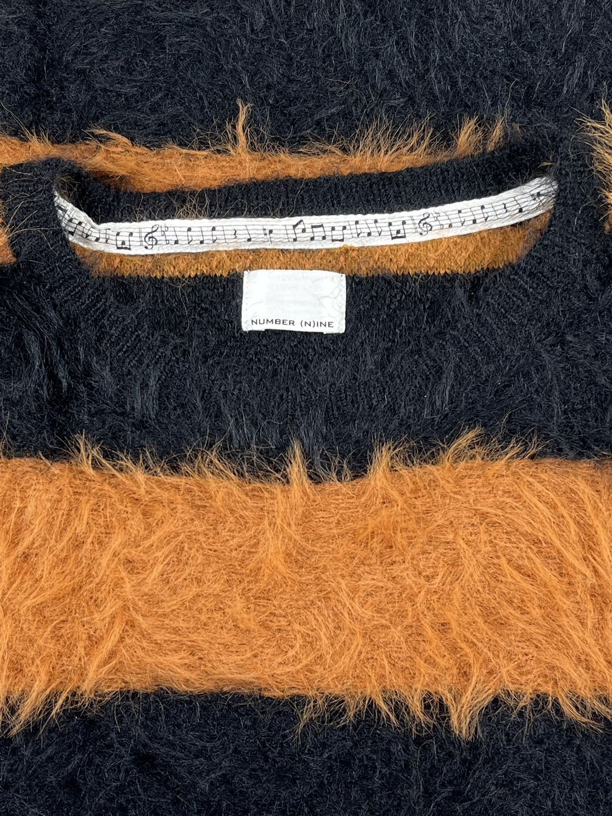 Number (N)ine Number (N)ine Mohair Furry Striped Sweater Orange Size US L / EU 52-54 / 3 - 3 Thumbnail