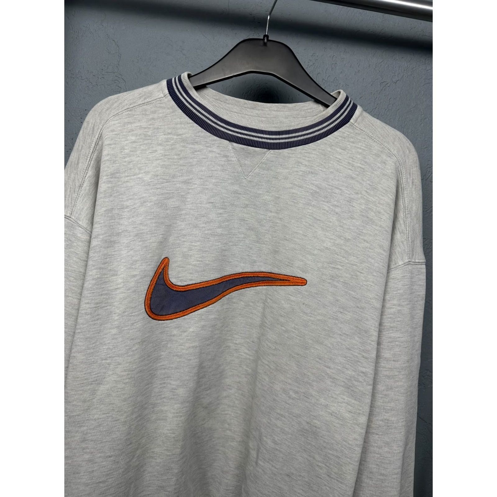 Nike Nike 90s Vintage Swoosh Sweatshirt Mens XL Gray Logo Pullover Crew Neck Size US XL / EU 56 / 4 - 2 Thumbnail