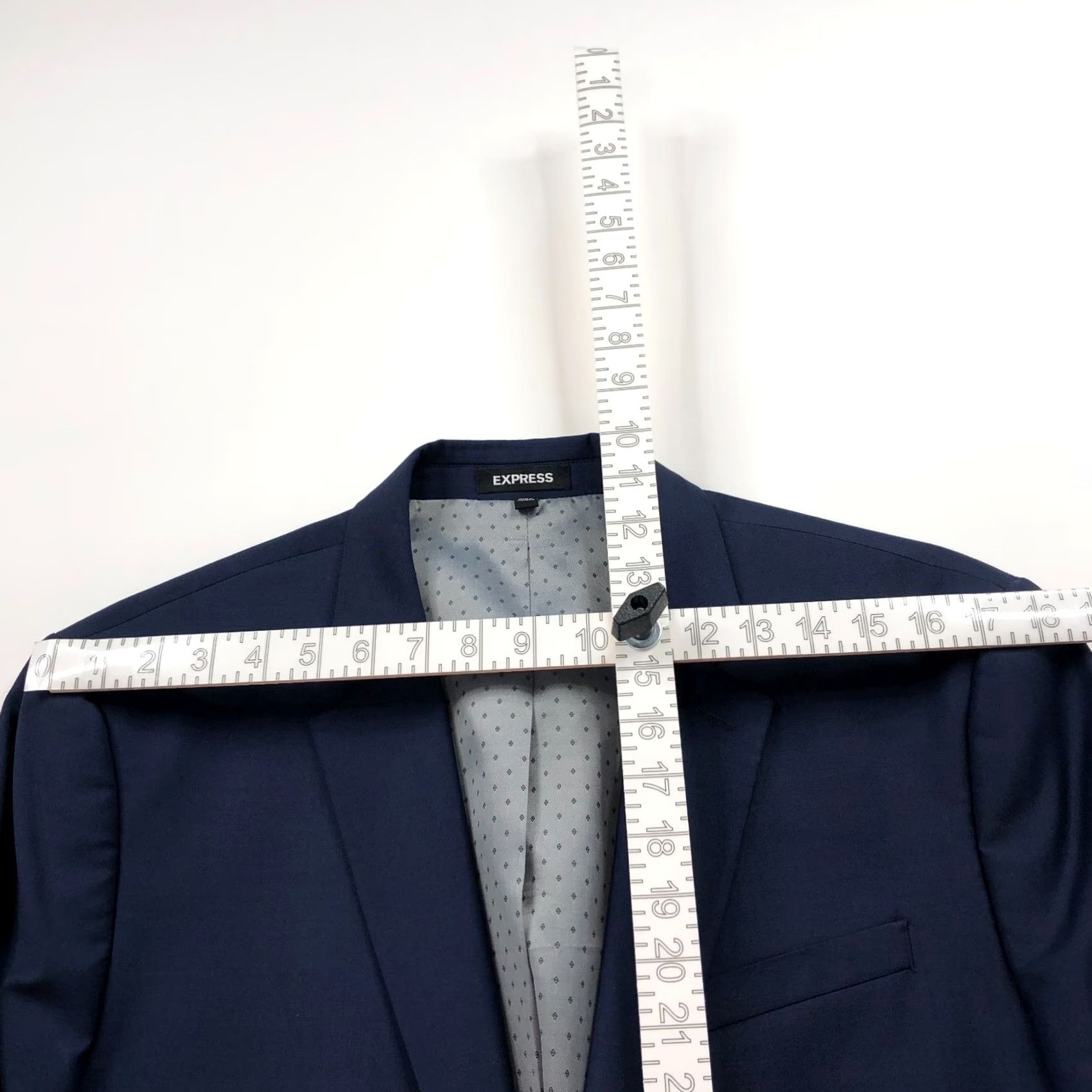 Express Express Slim Fit Wool Blend Two Button Blazer Jacket Blue Mens 40 Regular Notch Lapel 4-Button Front Single-Breasted Vintage N/A Size 40R - 4 Thumbnail