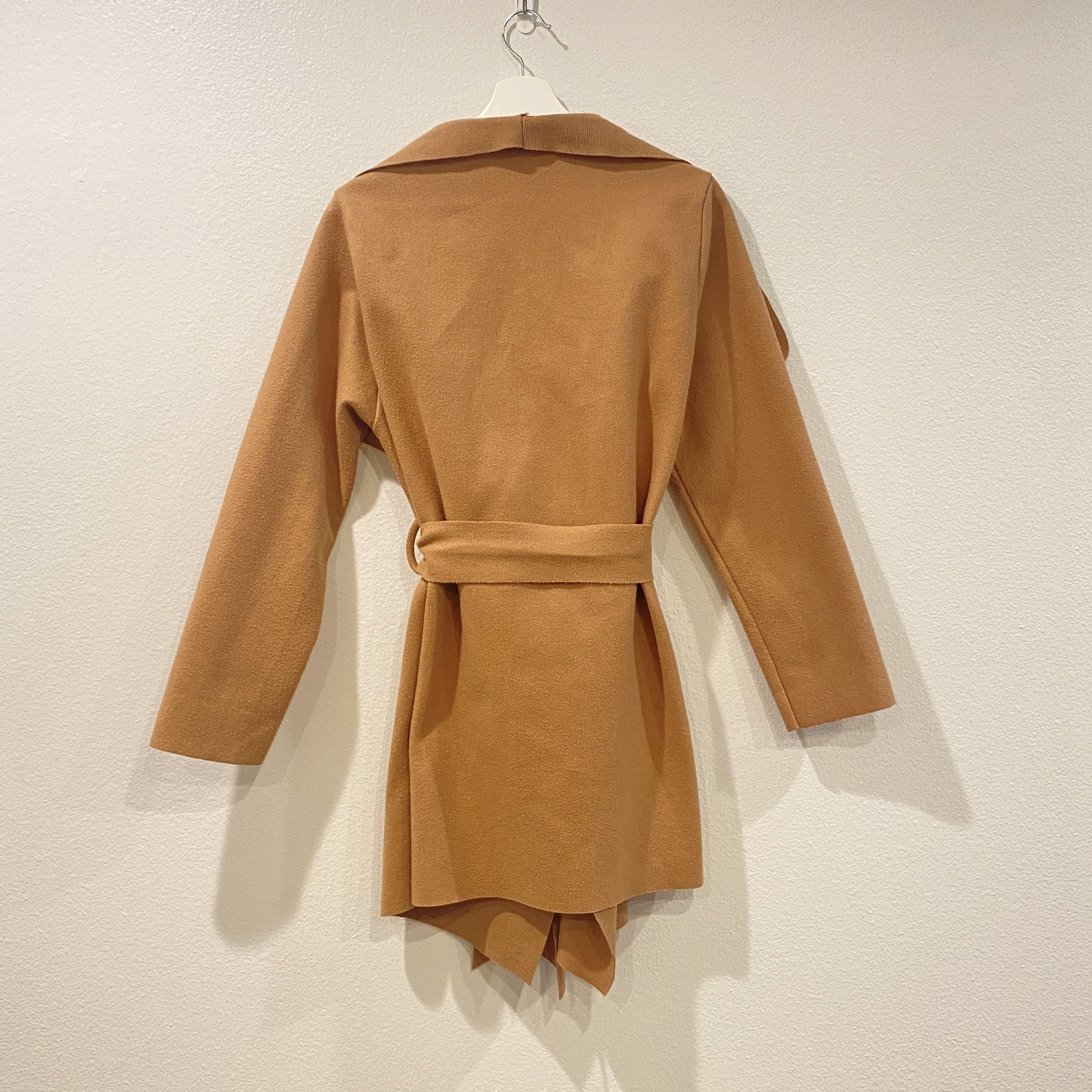 Other Tan Brown Mid-Length Wrap Coat Belted Minimalist Outerwear Size S / US 4 / IT 40 - 5 Thumbnail