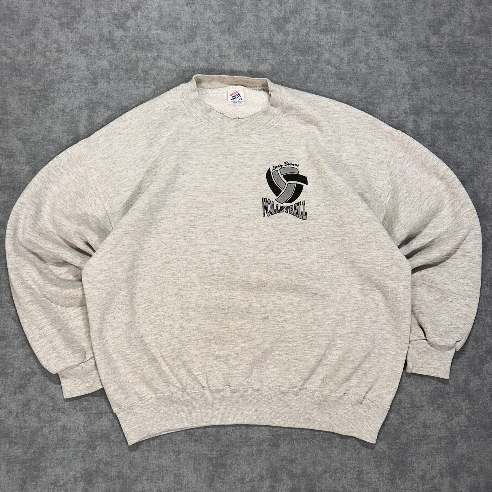 Jerzees VTG 90s Jerzees Broncs Volleyball grey sweatshirt womens XL Size XL / US 12-14 / IT 48-50 - 1 Thumbnail