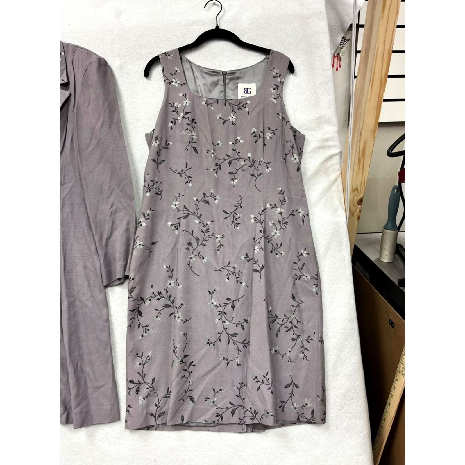 Vintage VINTAGE Bahrain Group Outfit 4Pc Women 12 Lavender Floral Embroidery Dress Pants Top Coat Women’s Mens Size US 12 / IT 42 - 3 Thumbnail