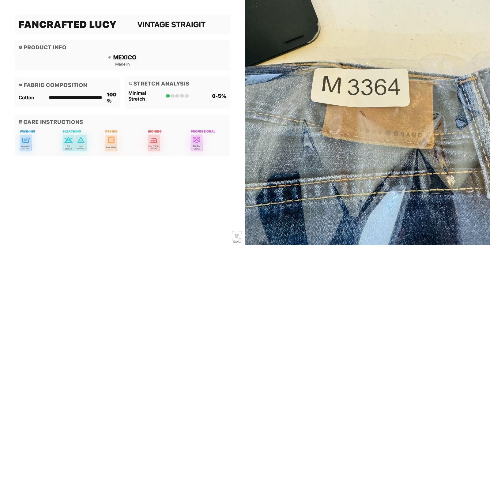 Lucky Brand Lucky Brand 363 Vintage Straight Jeans Mens 36x30 Blue Medium Wash Relaxed Denim logo patch 5-Pocket Zip Fly Regular Inseam 30 Size US 36 / EU 52 - 10 Thumbnail
