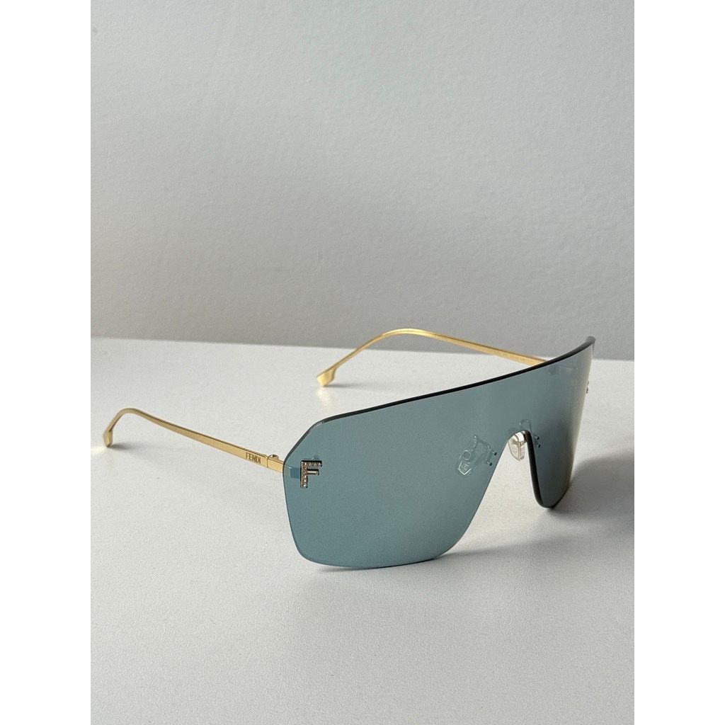 Fendi NEW Fendi FE4121US First Rimless Blue Gold Mask Sunglasses Size ONE SIZE - 8 Thumbnail