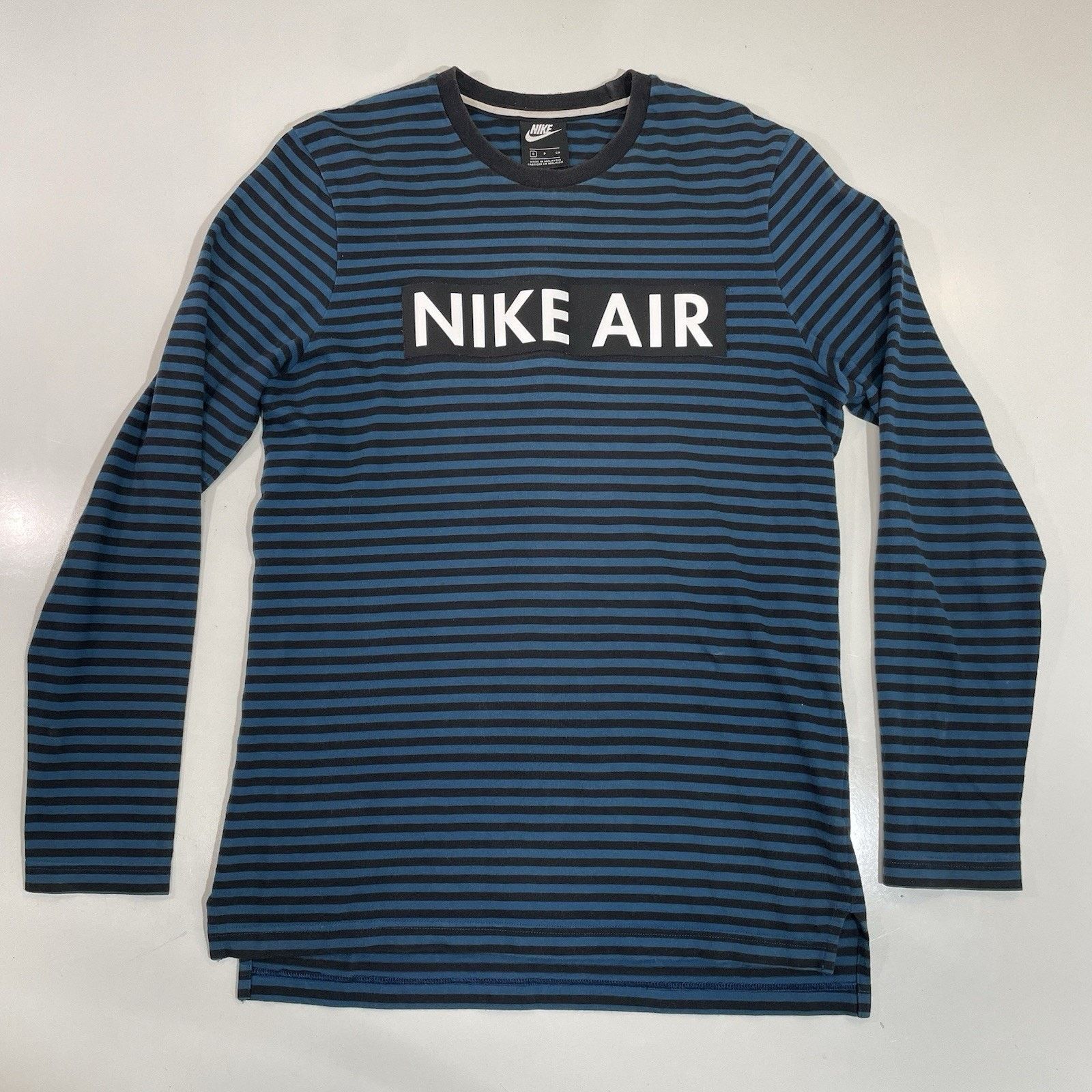 Nike Nike Air Sportswear Striped Long Sleeve Shirt Blue Black S Size US S / EU 44-46 / 1 - 1 Thumbnail