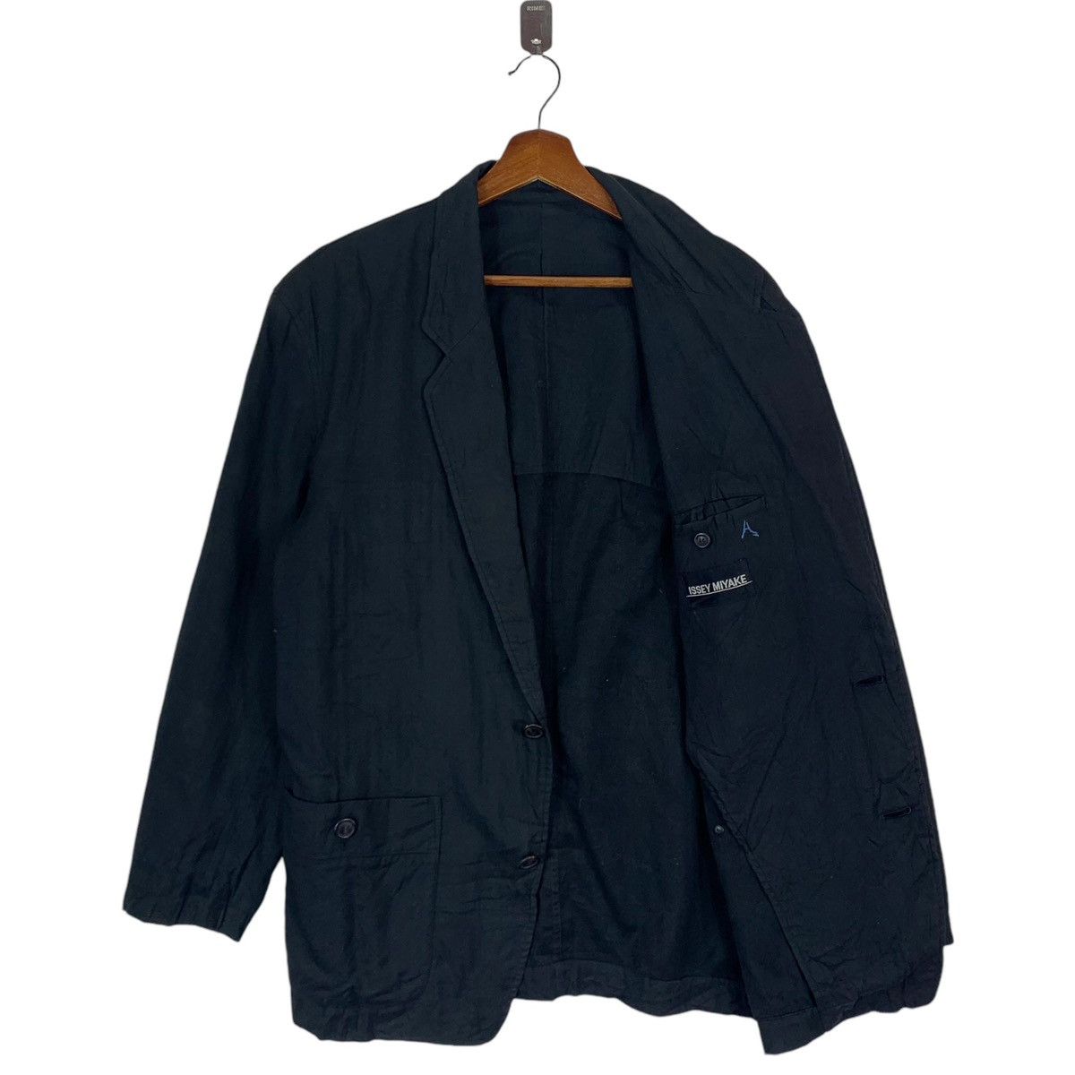 Issey Miyake VINTAGE DESIGNER ISSEY MIYAKE BLACK COAT JACKET Size L / US 10 / IT 46 - 2 Thumbnail