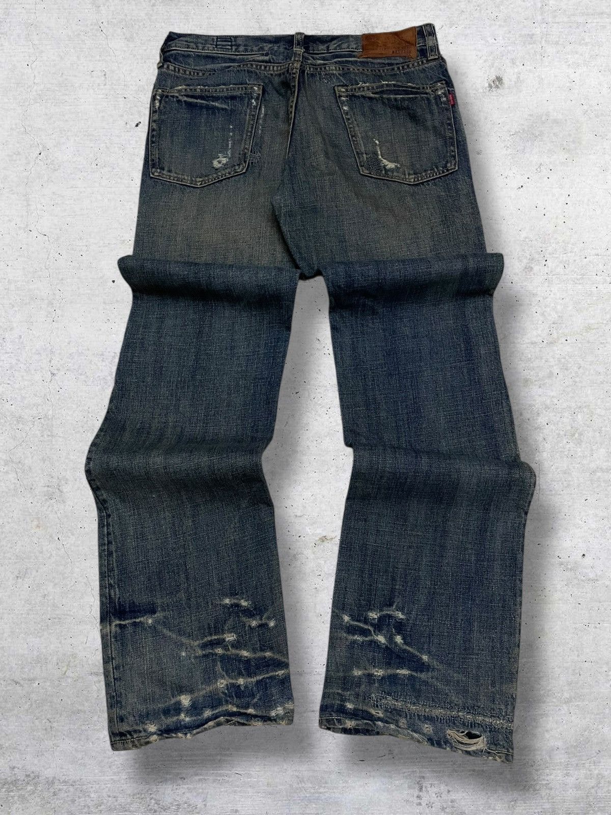 If Six Was Nine VINTAGE BARTACK OG JAPAN DESIGNER 90S RIPPED CHAIN DENIM Size US 31 - 11 Thumbnail