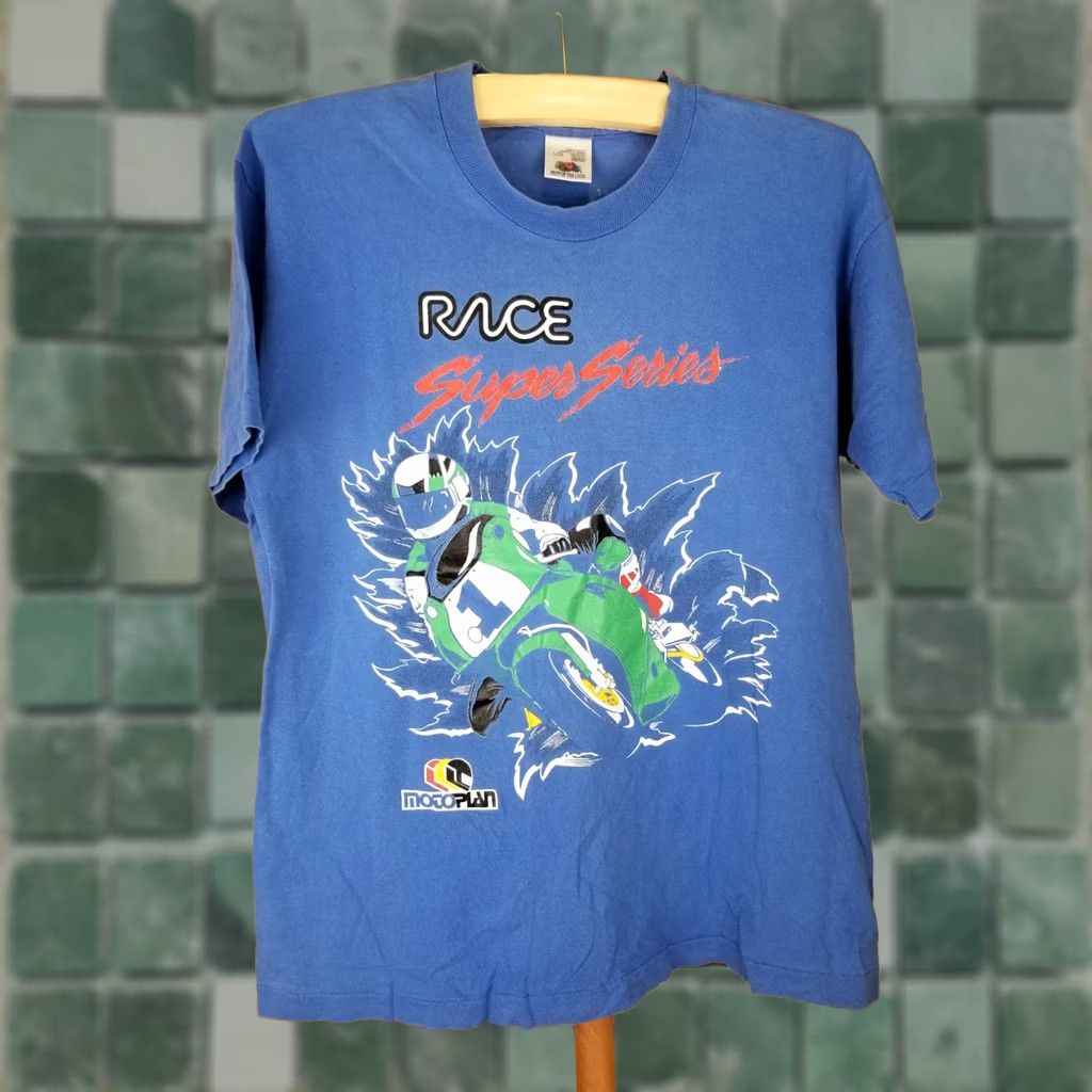Fruit Of The Loom VINTAGE RACE SUPER SERIES MOTOCROSS MOTOPLAN SINGLE STITCH T-SHIRT SZ LARGE Size US L / EU 52-54 / 3 - 1 Thumbnail