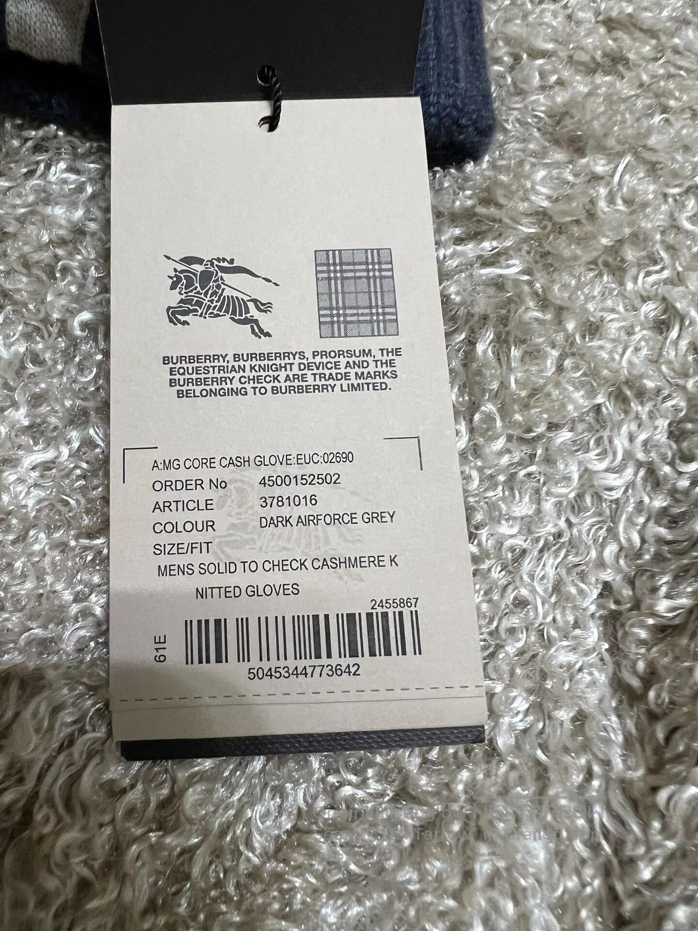 Burberry Burberry Men's Cashmere Gloves. Size ONE SIZE - 3 Thumbnail