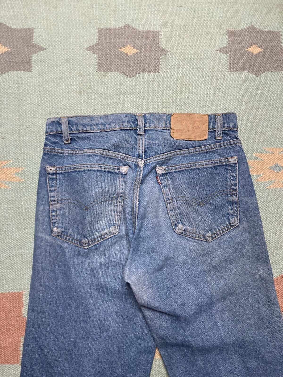 Levi's × Vintage 80s Levi’s 505 0216 xx jeans faded whiskers straight 32x33 Size US 32 / EU 48 - 3 Thumbnail