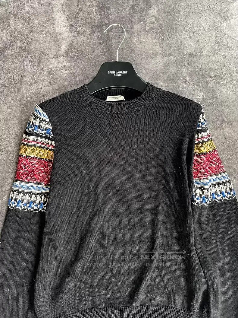 Saint Laurent Paris Saint Laurent Paris Ethnic Knit Shoulder Sleeve Top Size US XS / EU 42 / 0 - 3 Thumbnail