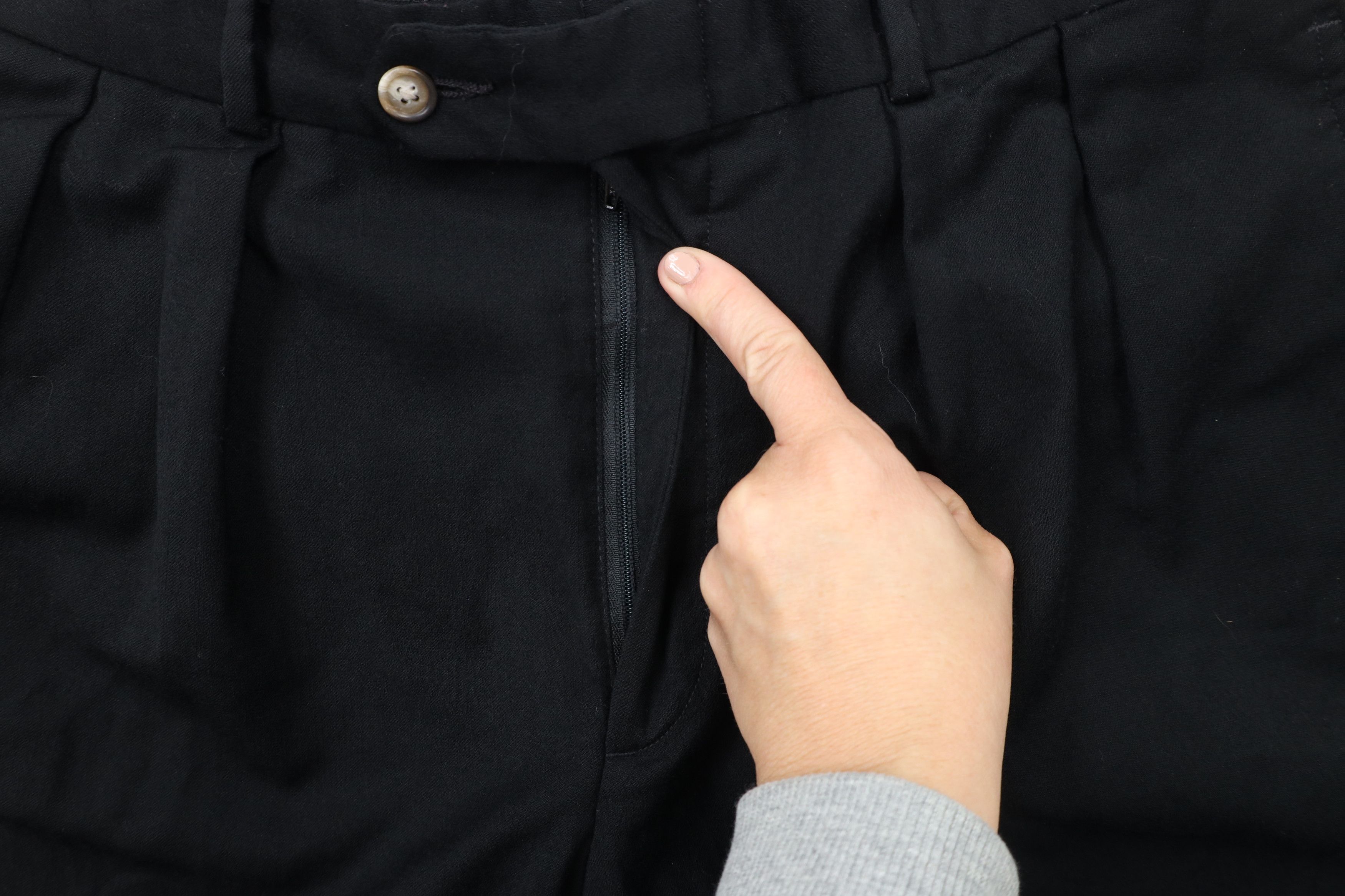 Lands' End × Vintage Vintage 90s Lands End Wide Leg Wool Chino Pants Black USA Size US 34 / EU 50 - 5 Thumbnail