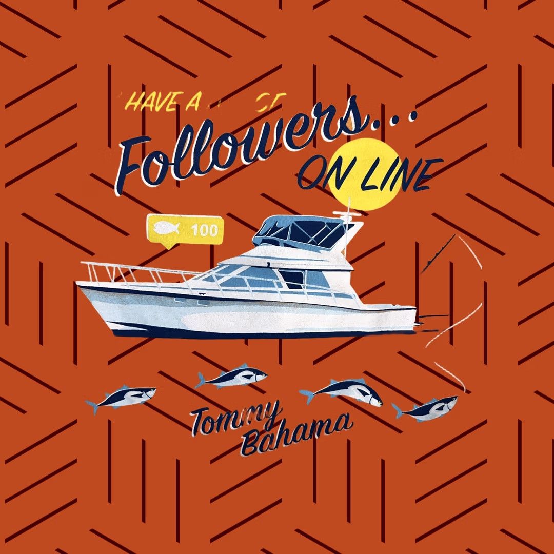 Tommy Bahama VINTAGE Tommy Bahama Shirt Mens M Orange Navy Beach Bohemian California Florida Tropical Logo 2-Sided Crew Neck Short Sleeve Cotton Knit Size US M / EU 48-50 / 2 - 1 Thumbnail