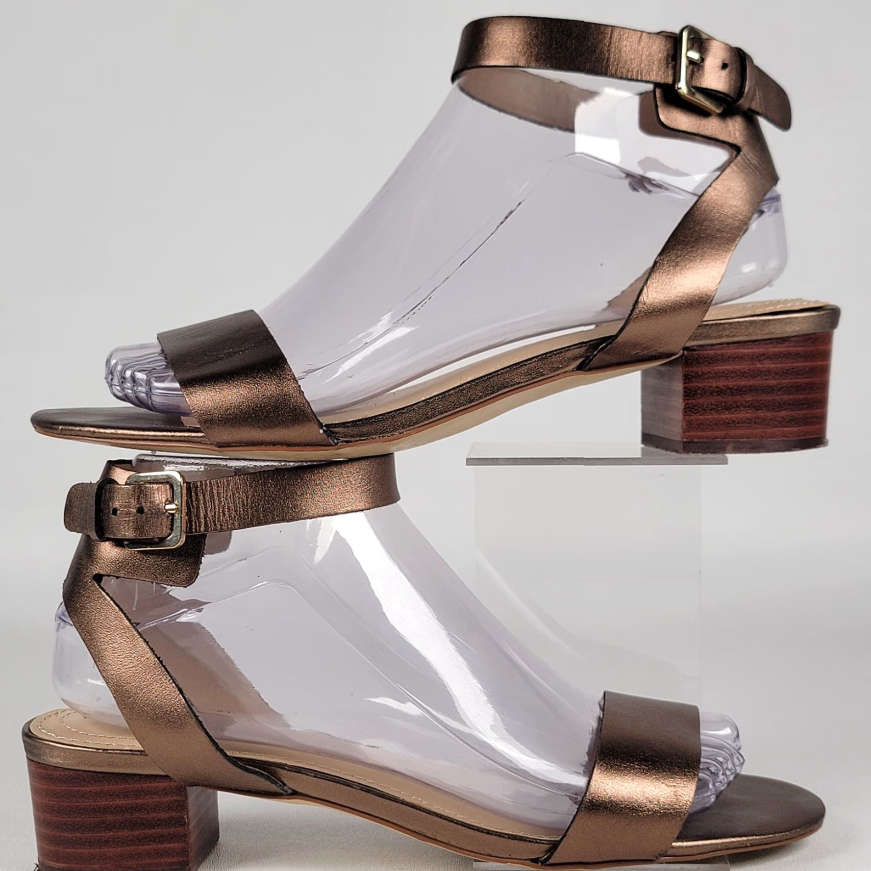 Lands' End Lands End Sandals Women Leather Block Heel 1.5" Ankle Strap Open Toe Brown Casual Shoes 8B Size US 8 / IT 38 - 4 Thumbnail