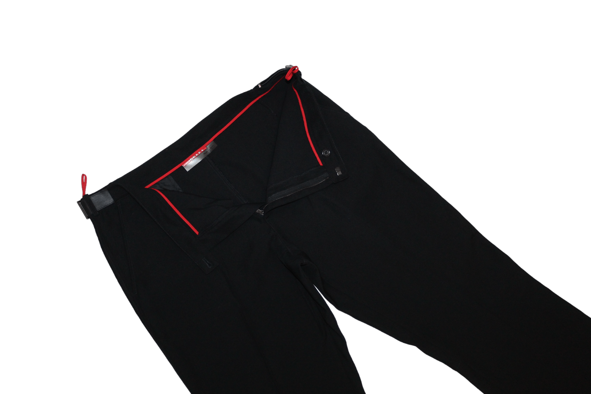 Prada Prada Linea Rossa Wide-leg Wool Twill Pants Pintuck Leather Size US 38 / EU 54 - 3 Thumbnail