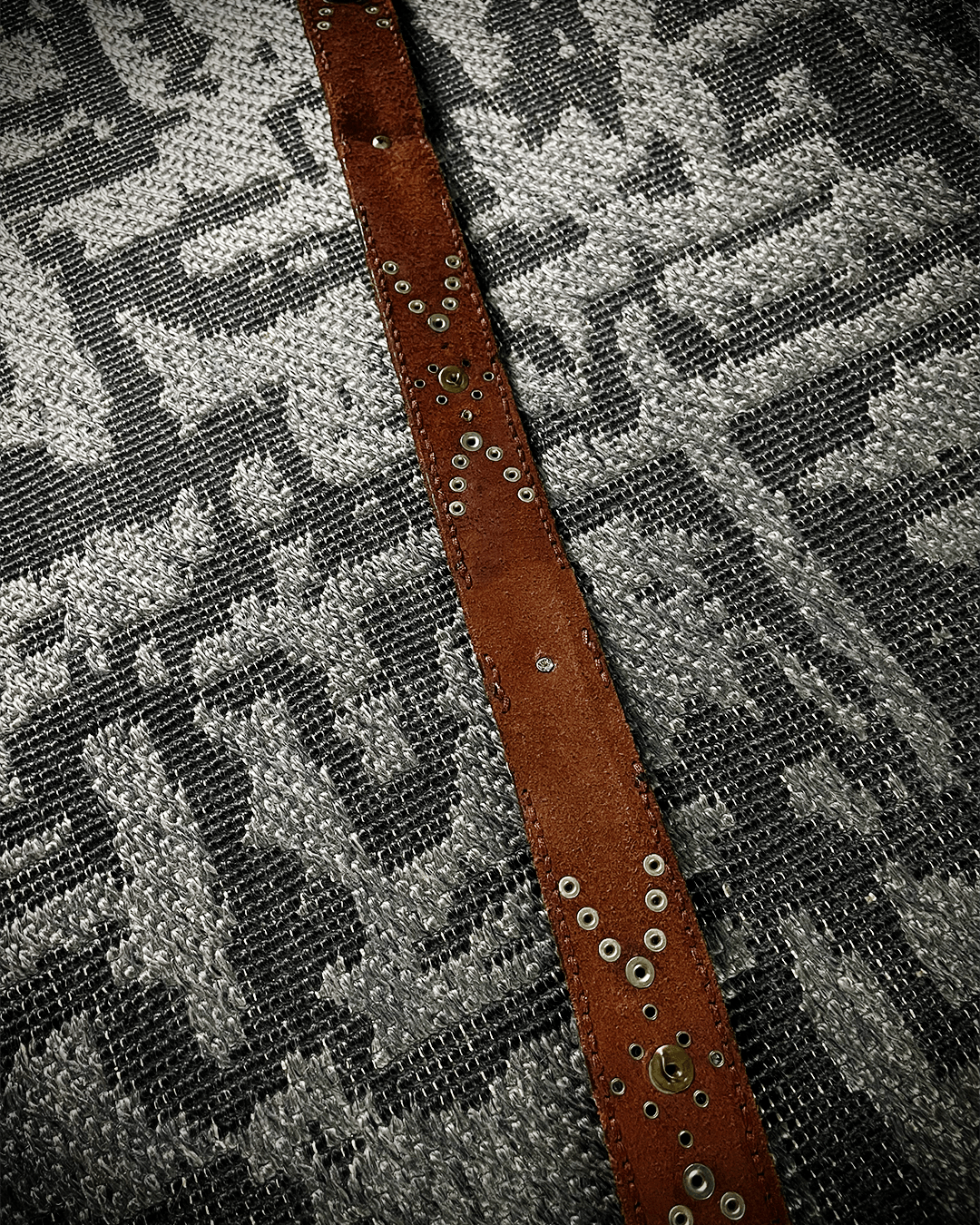Tornado Mart Tornado Mart Pirate Skull Blue Gem Leather Belt Size 30 - 9 Thumbnail