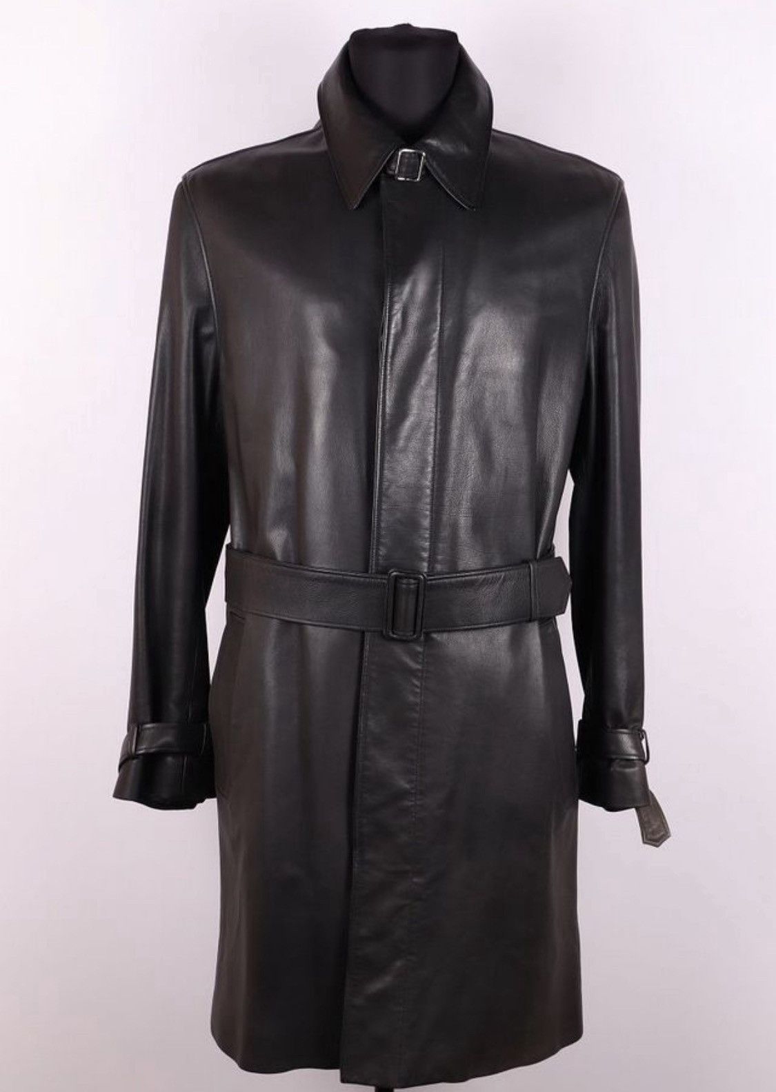 Hermes Hermes Leather Lambskin Belt Detail Biker Trench Coat Size US M / EU 48-50 / 2 - 1 Thumbnail