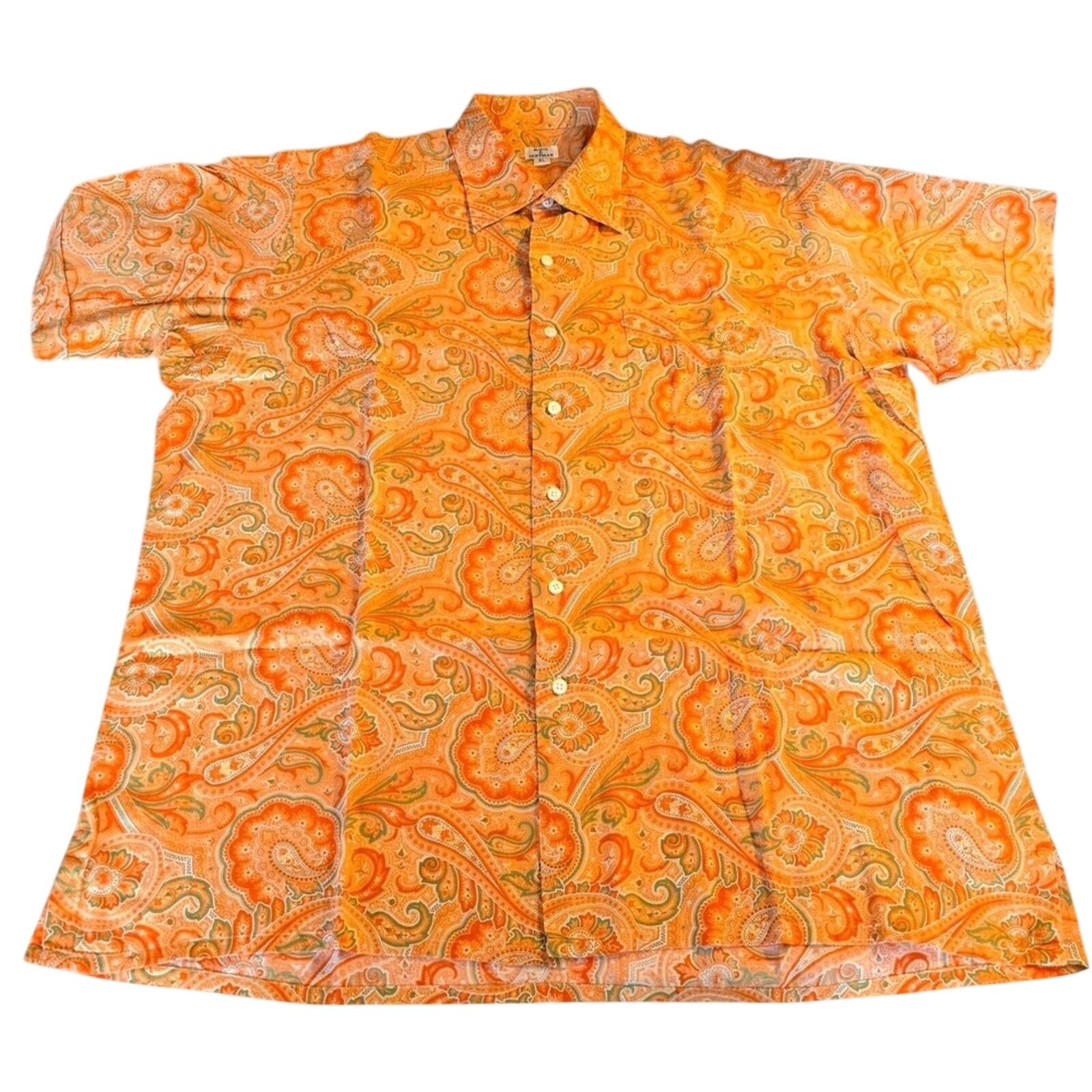 Maus & Hoffman Vintage Maus & Hoffman Orange Cabana Palm Beach Shirt XL Size US XL / EU 56 / 4 - 1 Thumbnail