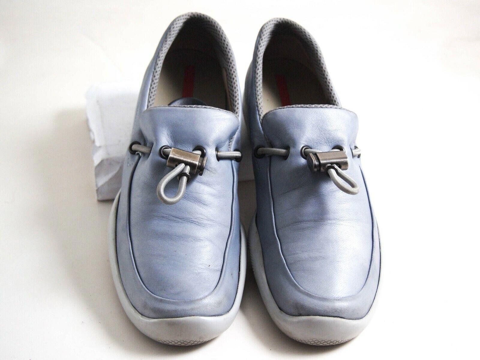 Prada Prada Slip Ons 2352 Sneakers Blue Leather Womens EU 36 US 6 Size US 6 / IT 36 - 3 Thumbnail