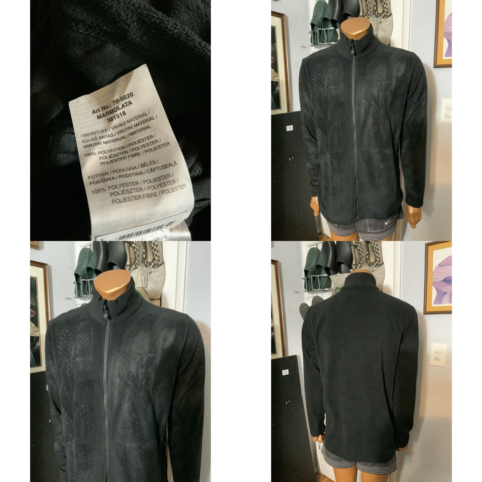 Vintage Kilimanjaro Jacket Mens Fleece Zip Outdoor Hiking Marmolata Rhino Adventure Sz. L Black Size US L / EU 52-54 / 3 - 8 Thumbnail