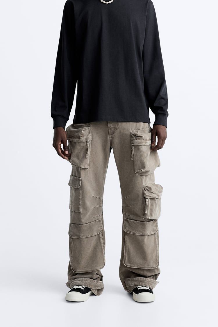 Zara ZARA PANTS CARGO WITH UTILITY POCKETS