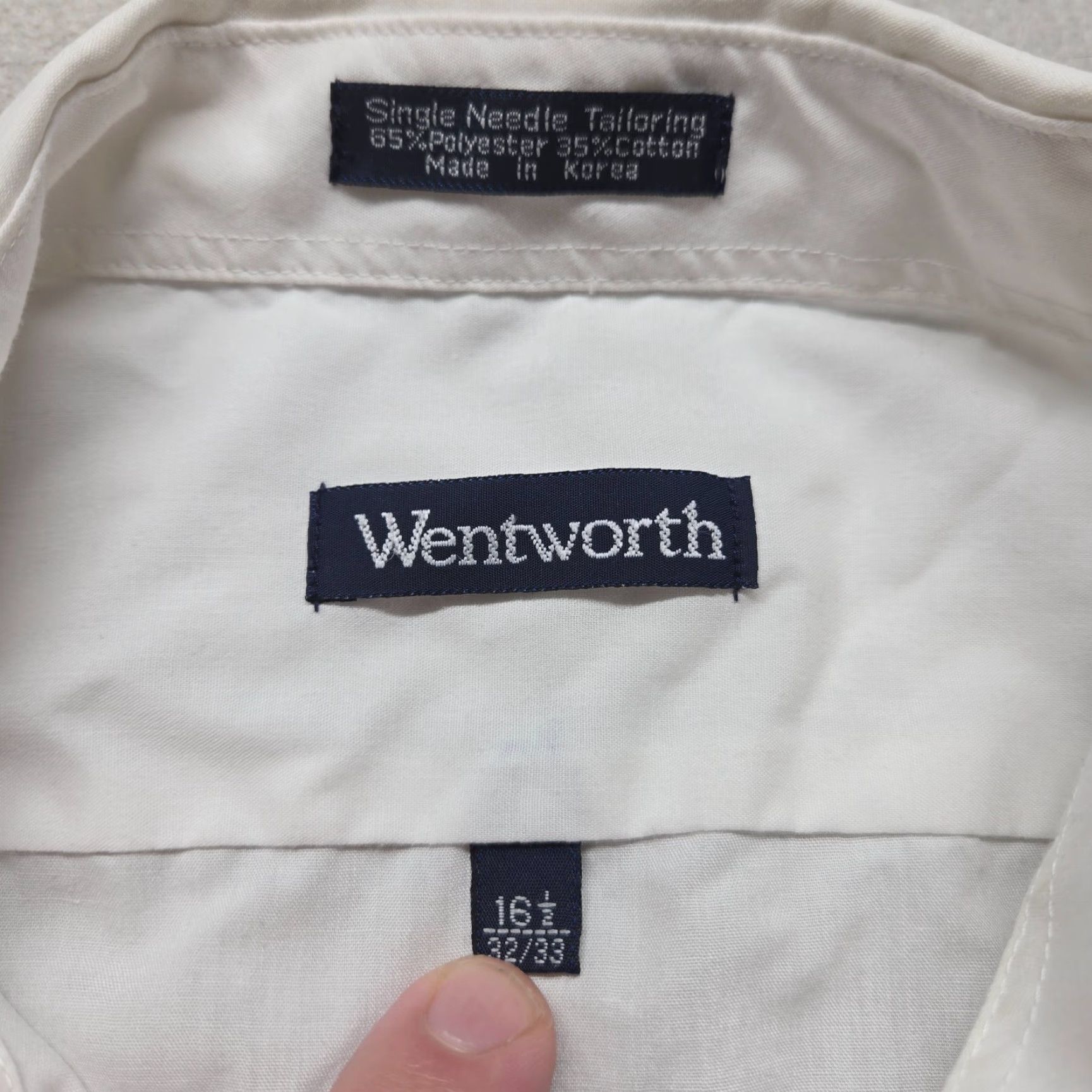 Vintage Wentworth Shirt Button-Up Adult Men's 16.5 White Long Sleeve Casual 16.5 32/33 Size US XL / EU 56 / 4 - 3 Thumbnail