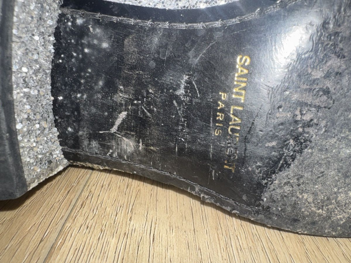 Saint Laurent Paris Caleb Silver Glitter Boots Size US 9 / EU 42 - 10 Thumbnail