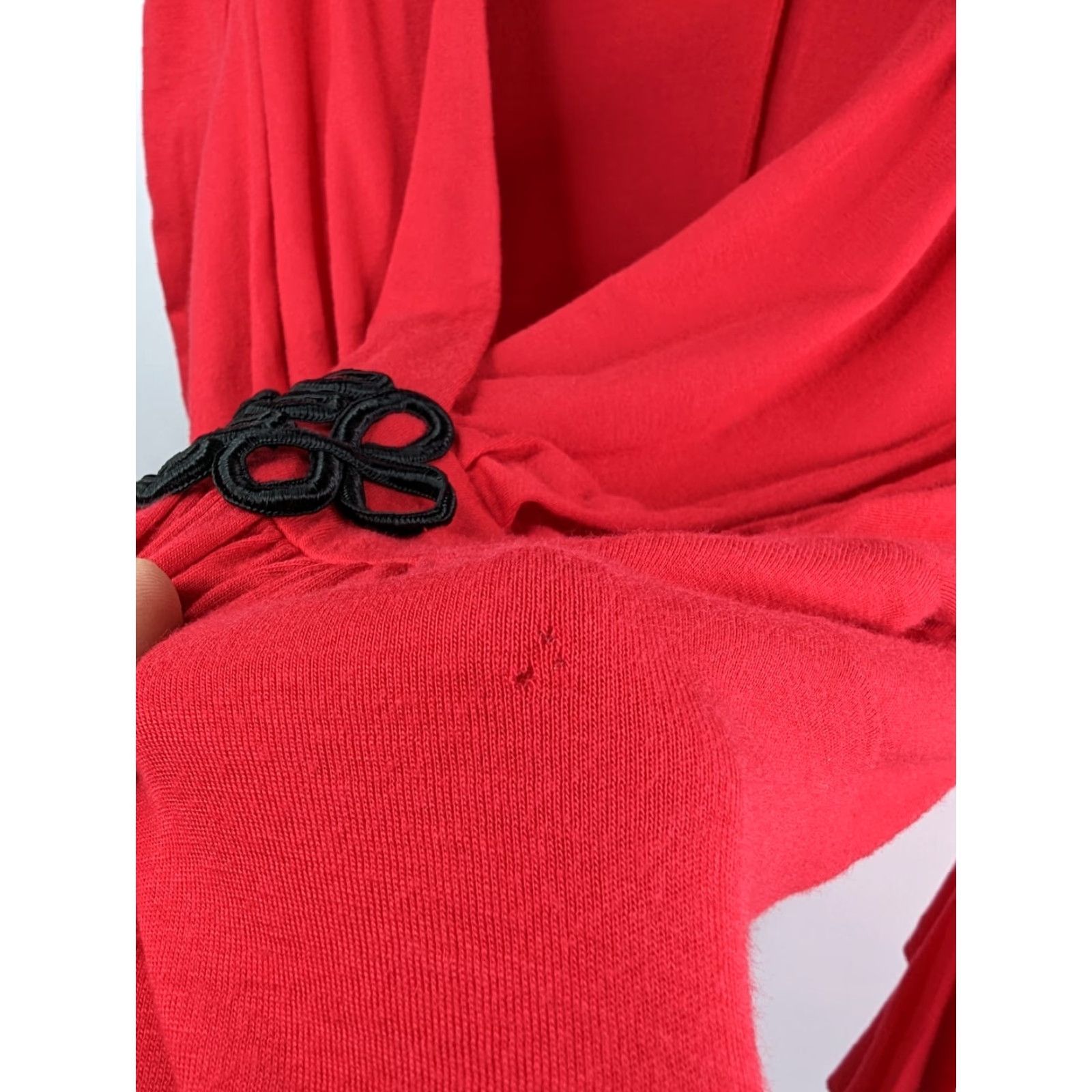 Soft Surroundings Soft Surroundings Tunic Shirt Womens XL Red V-Neck Long Sleeve Ruched Black Accent Size XL / US 12-14 / IT 48-50 - 4 Thumbnail