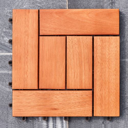 Designer × Homemade (Set of 10) Hanalei Eucalyptus Interlocking Wooden Decktile Size US L / EU 52-54 / 3 - 2 Thumbnail