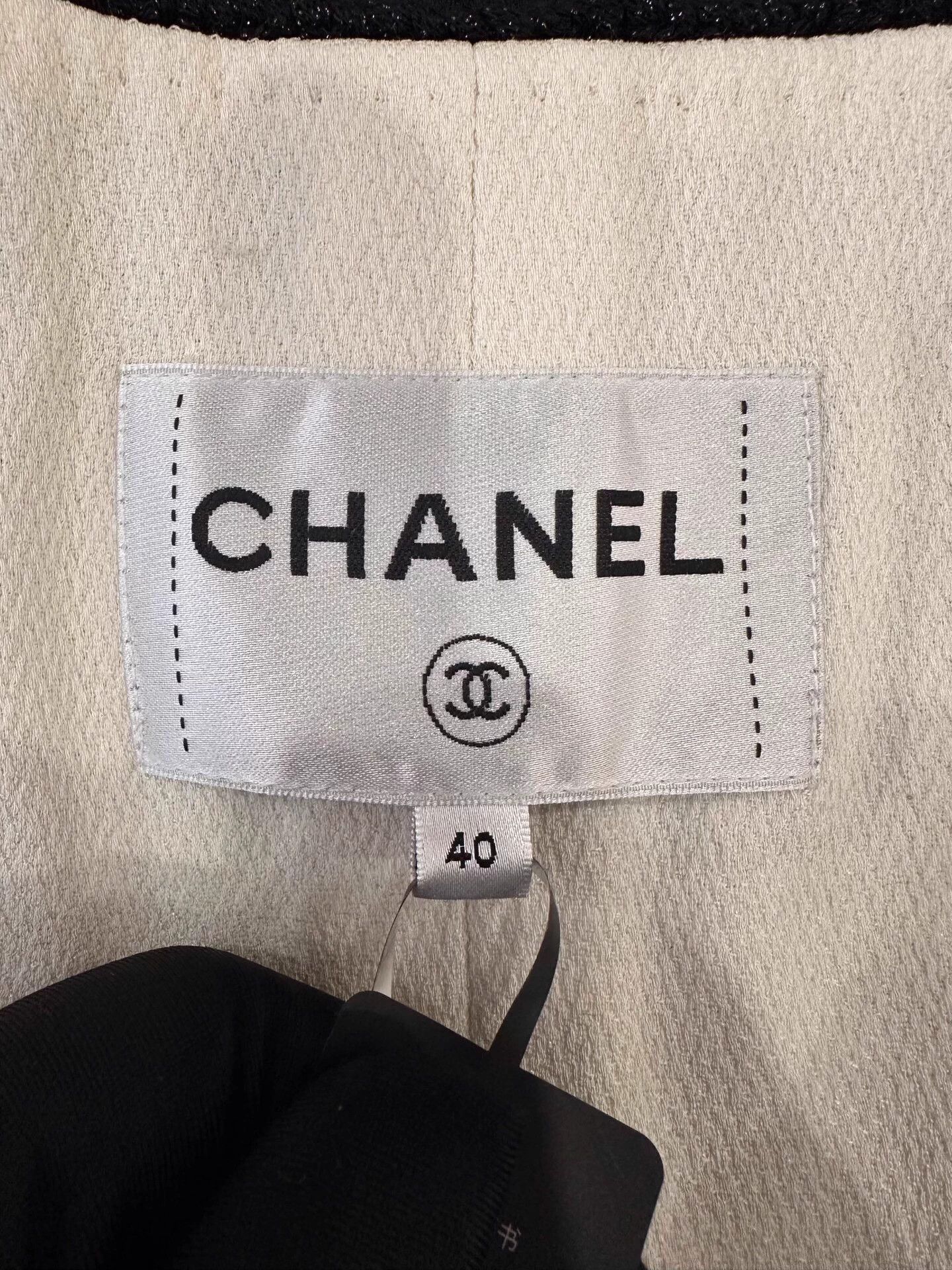 Chanel Chanel Resort Women's 40 Crystal CC Black Knit Jacket Size M / US 6-8 / IT 42-44 - 5 Thumbnail