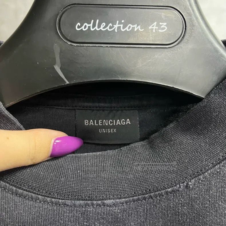 Balenciaga Balenciaga Coal Grey Oversized Round Neck Short Sleeve T-S Size US S / EU 44-46 / 1 - 2 Thumbnail