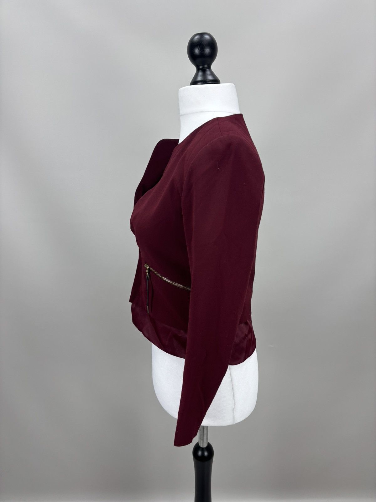 Sandro Womens blazer Sandro Paris Size 36 Color Burgundy Size XS / US 0-2 / IT 36-38 - 8 Thumbnail