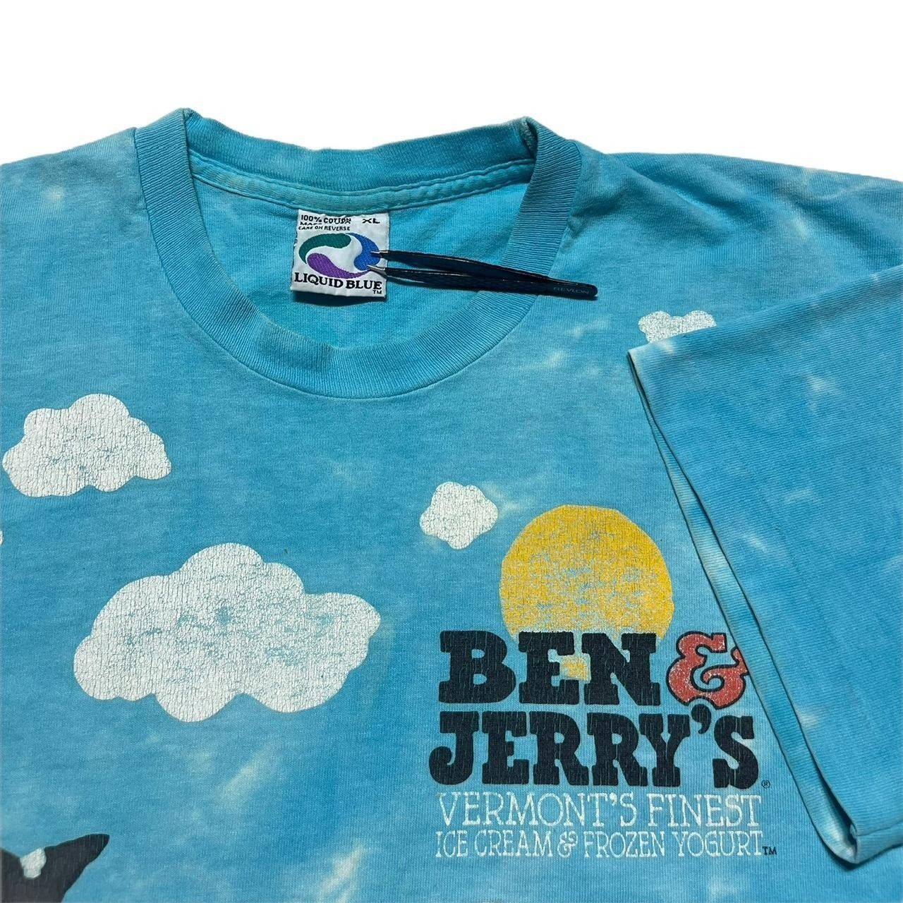Liquid Blue × Vintage Vintage Ben & Jerry's Liquid Blue Tie-Dye T-Shirt Size US XL / EU 56 / 4 - 3 Thumbnail