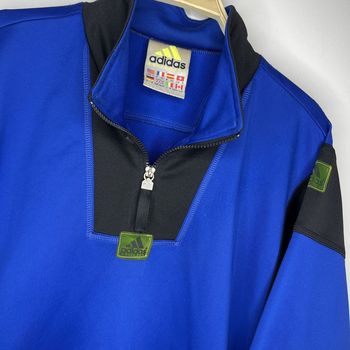 Adidas × Equipment × Vintage Vintage 90s Adidas Equipment 1/4 Half Zip Logo Sweatshirt Size US L / EU 52-54 / 3 - 4 Thumbnail