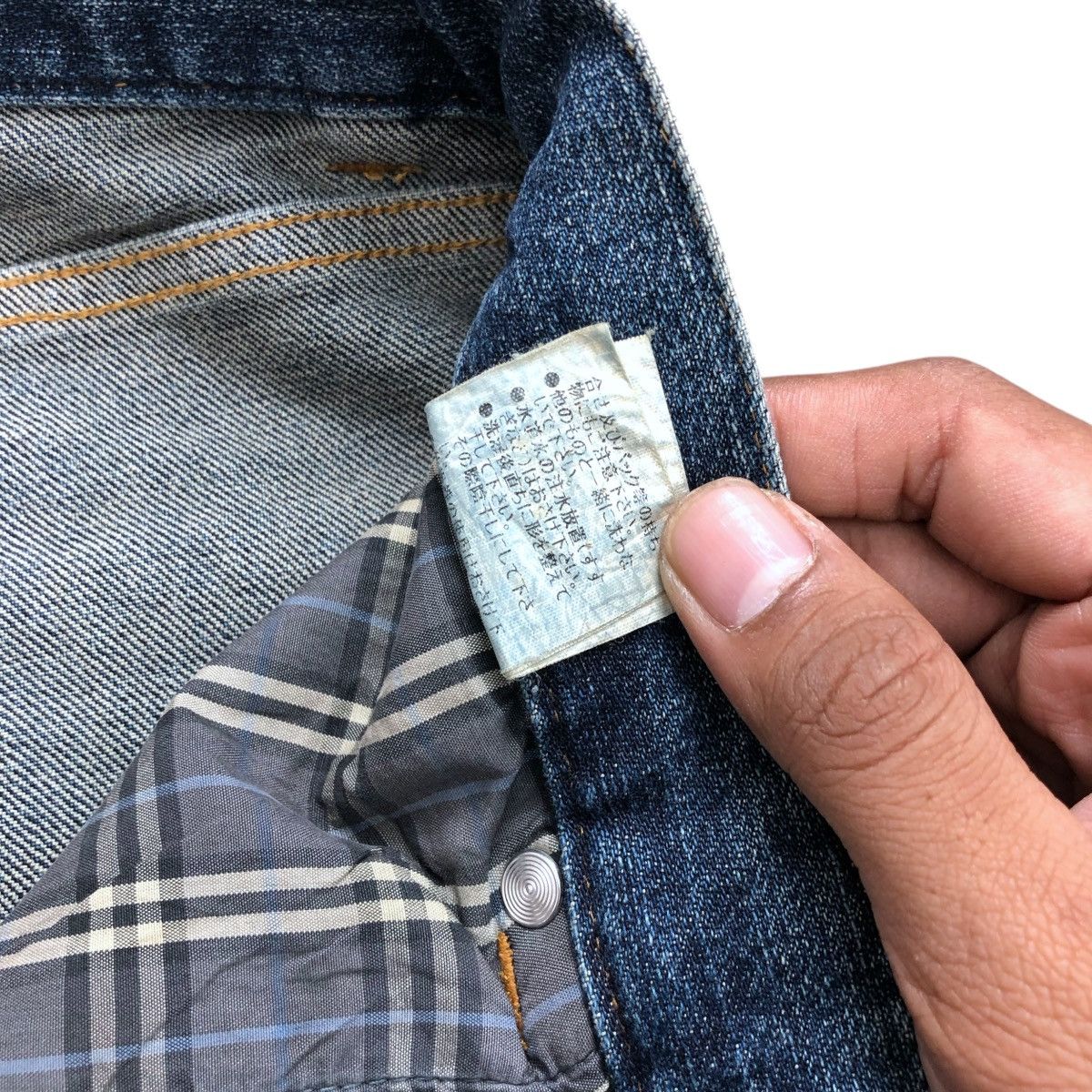 Black Label × Burberry × Designer Vintage Burberry Black Label Black Wased Faded Denim Size US 27 - 8 Thumbnail