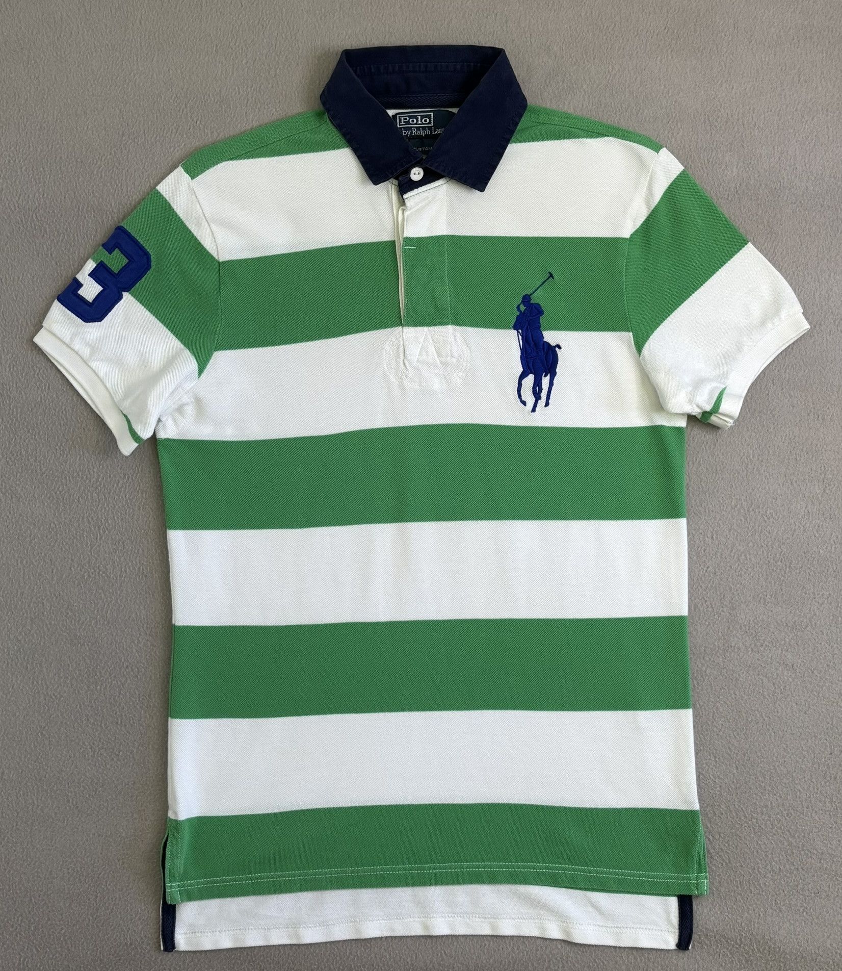 Polo Ralph Lauren Polo Ralph Lauren 3 Big Pony White Green Stripes Size US S / EU 44-46 / 1 - 5 Thumbnail