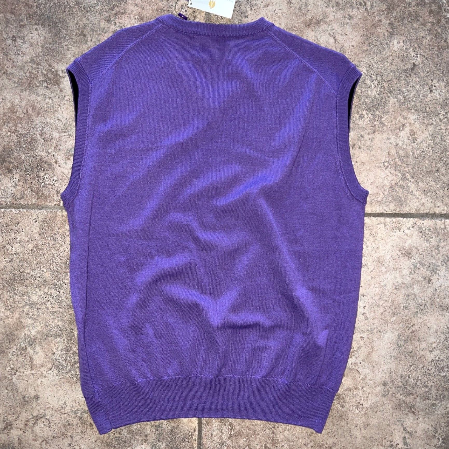 Vintage VINTAGE Kartel Wool V-Neck Sweater Vest Men L Purple Sweater, Solid, Knit Size US L / EU 52-54 / 3 - 5 Thumbnail