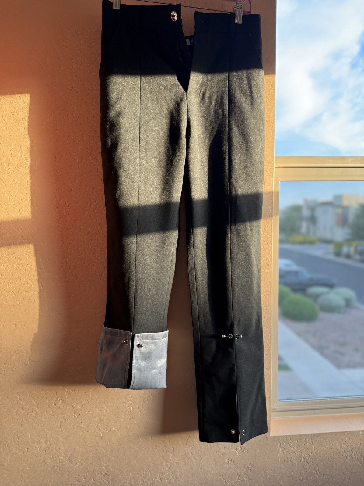 Other Avant-Garde Black Trousers w/ Silver Cuffed Hem Detail Size US 28 / EU 44 - 5 Thumbnail
