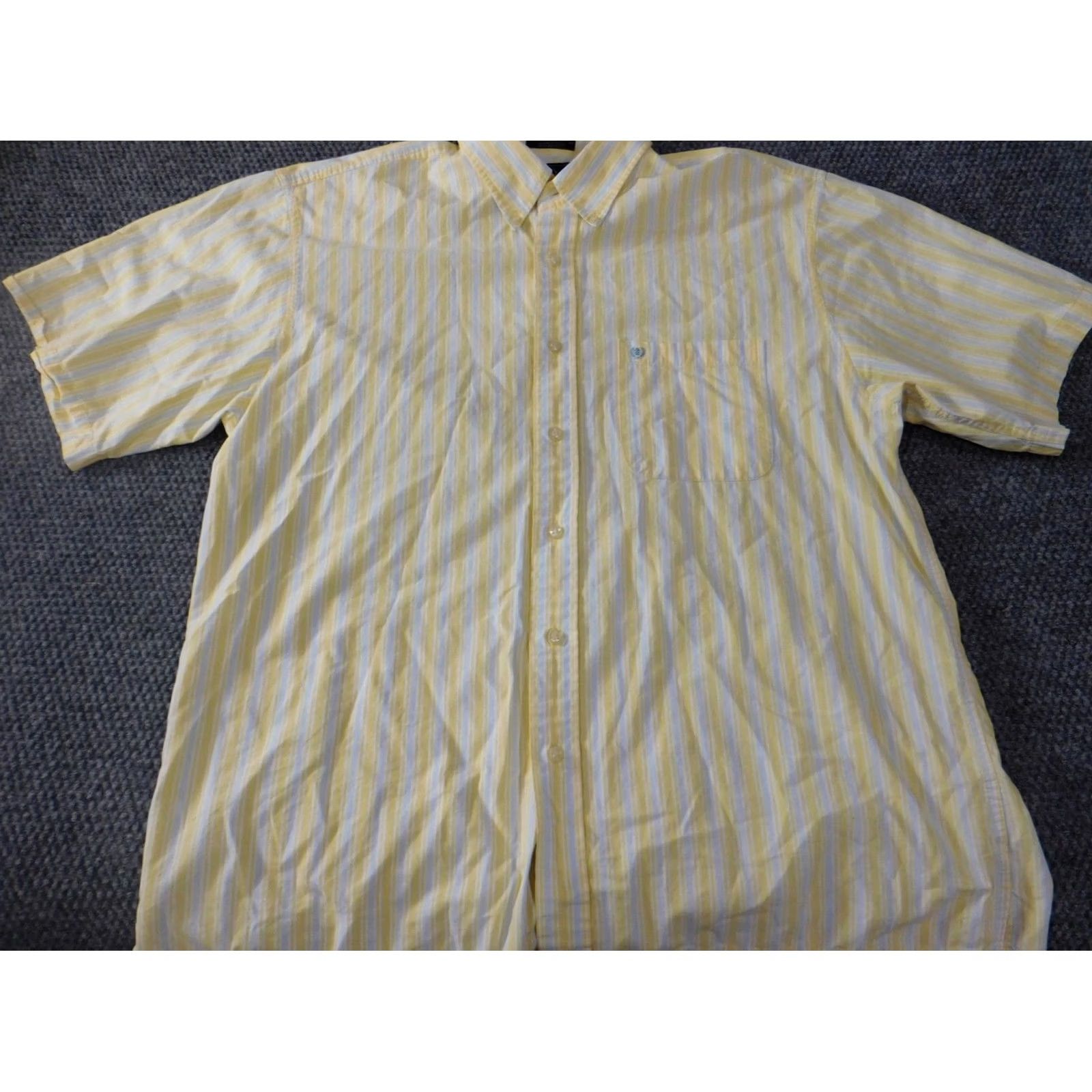 Izod IZOD Shirt L Yellow Striped Button-Down Casual Men Size US L / EU 52-54 / 3 - 2 Thumbnail