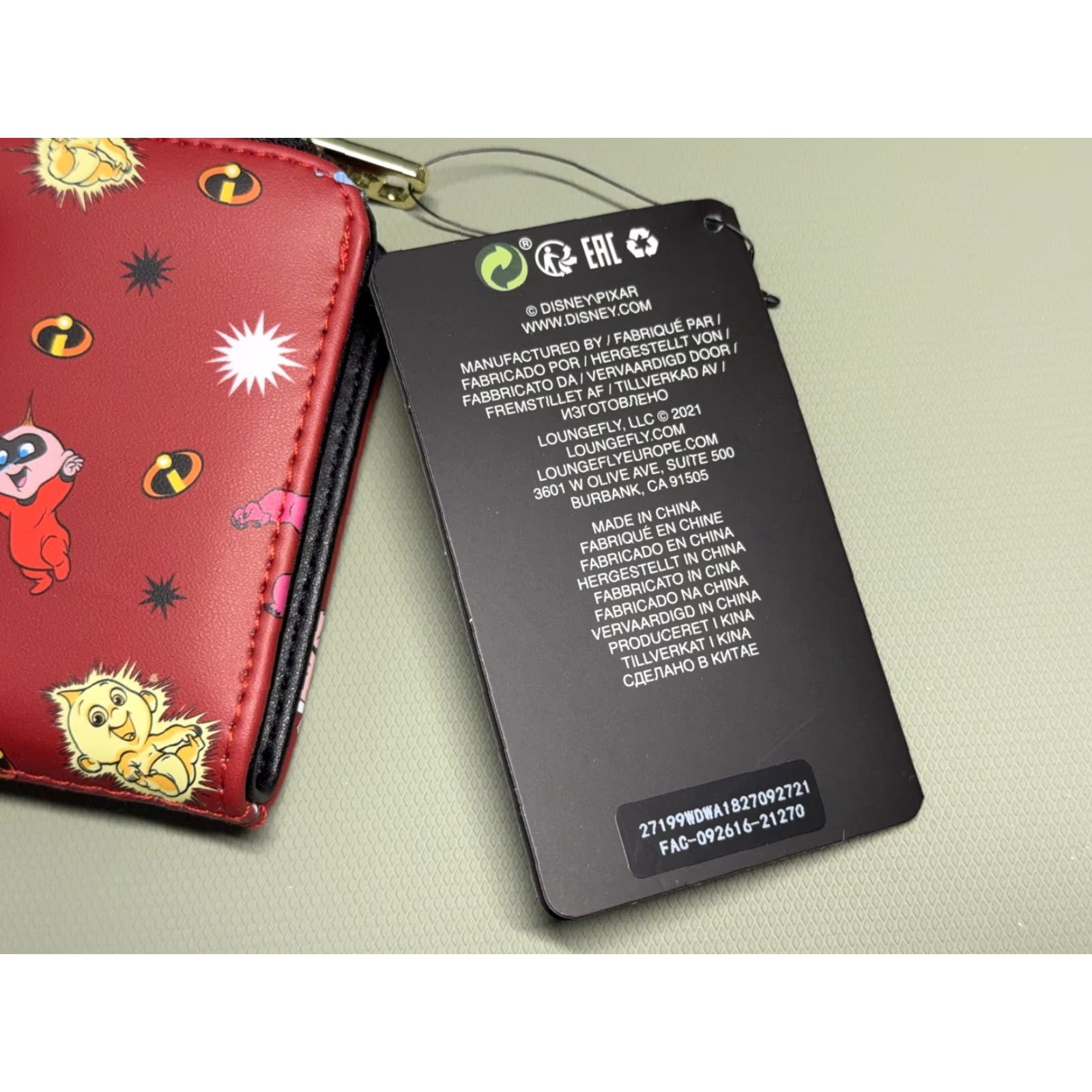 Vintage Loungefly PIXAR Incredibles Jack Jack Wallet Womens Red Faux Leather Zip Around Size ONE SIZE - 4 Thumbnail