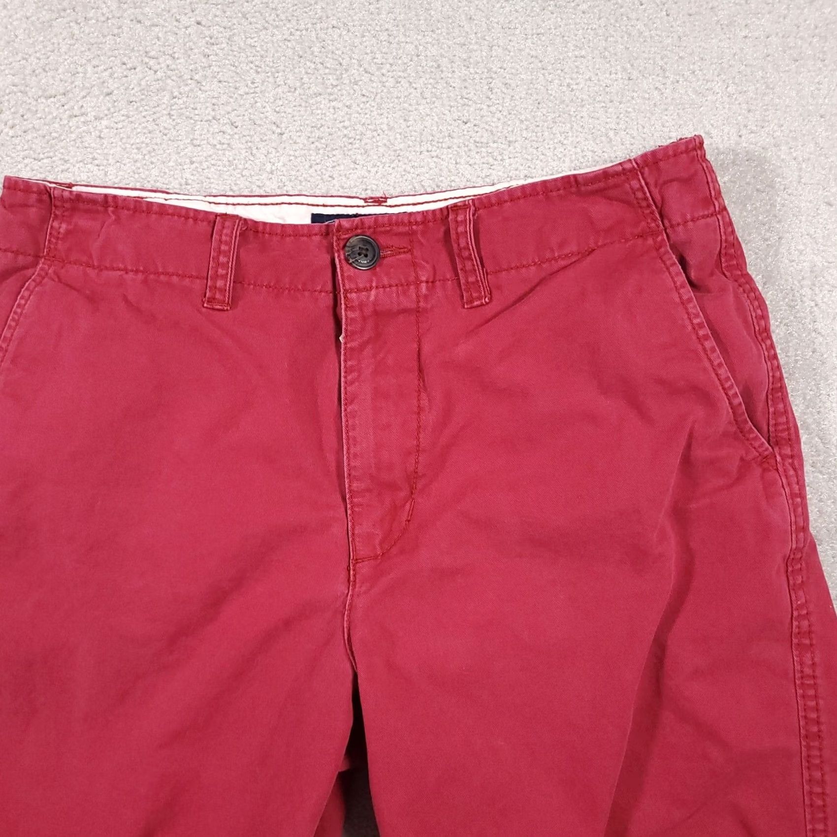 American Eagle Outfitters American Eagle Shorts Mens 31 Longboard Chino Casual Skater Flat Front Red Faded Size US 31 - 3 Thumbnail