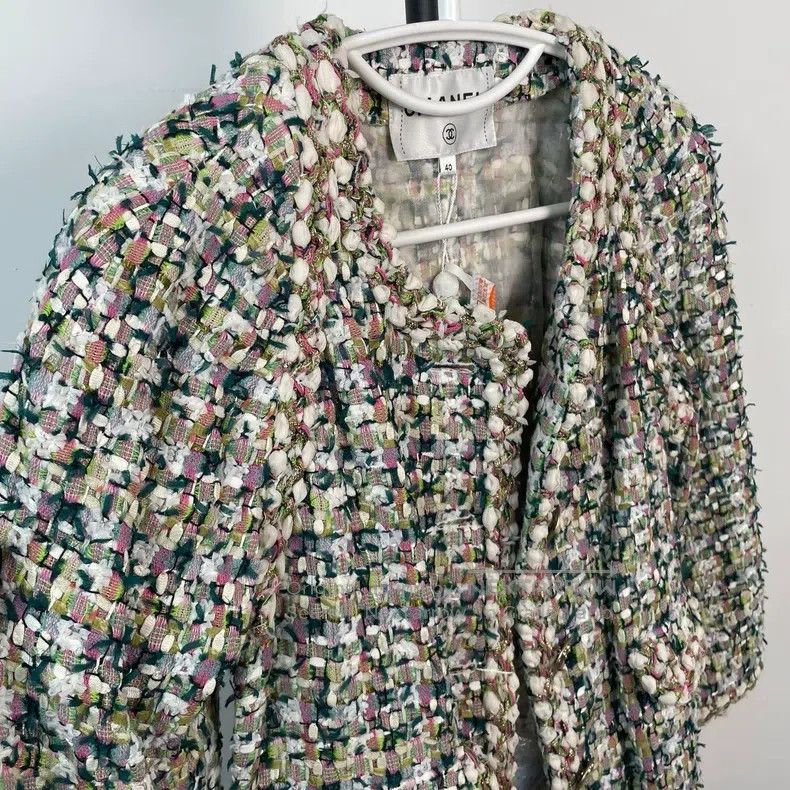 Chanel Chanel Long tweed coat Size S / US 4 / IT 40 - 4 Thumbnail