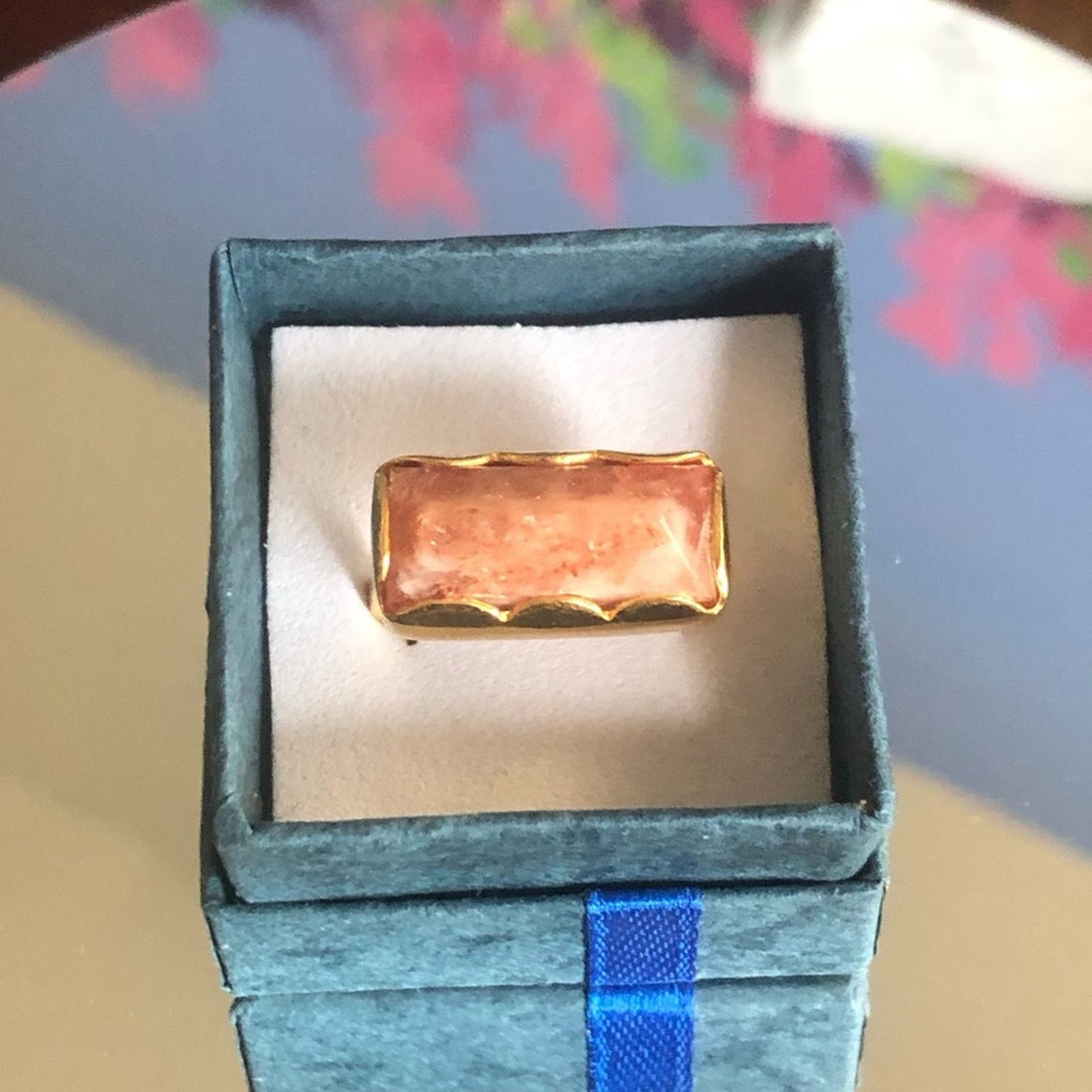 Jewelry Handcrafted 18kt 925 vermeil strawberry quartz ring 8.5 Size ONE SIZE - 4 Thumbnail
