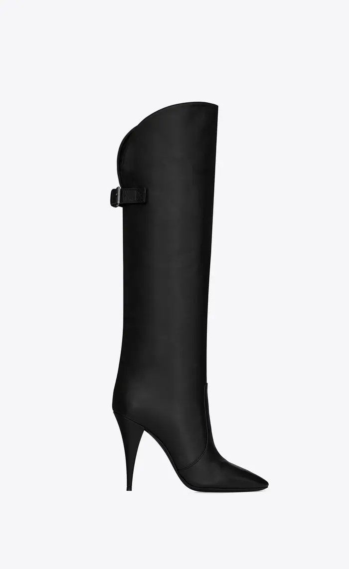 Saint Laurent Paris o1tp1o1224 Harper Boots In Smooth Leather in Black Size US 5 / IT 35 - 1 Thumbnail